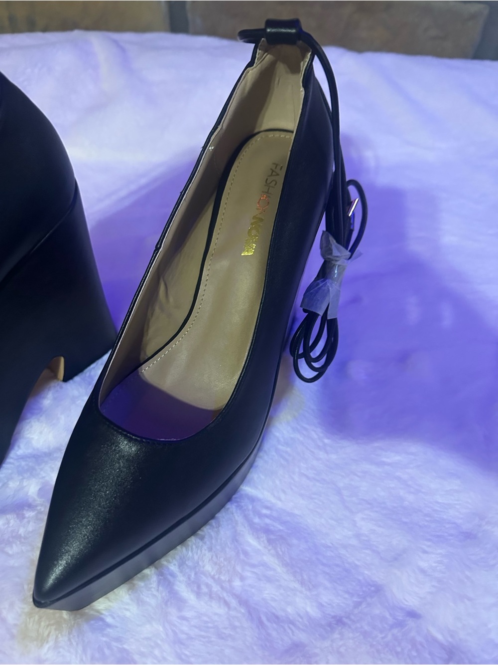 Fashion Nova Black Platform Wedge Pumps - Picture 3 of 8